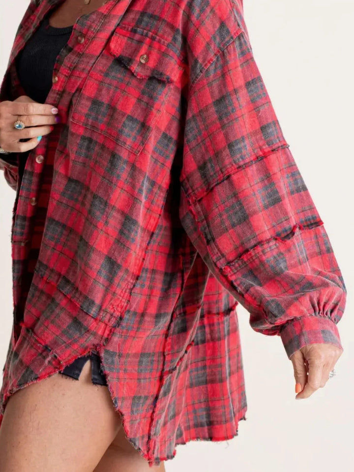 Olivia Bennet | Plaid Flannel Shirt for Women in Green