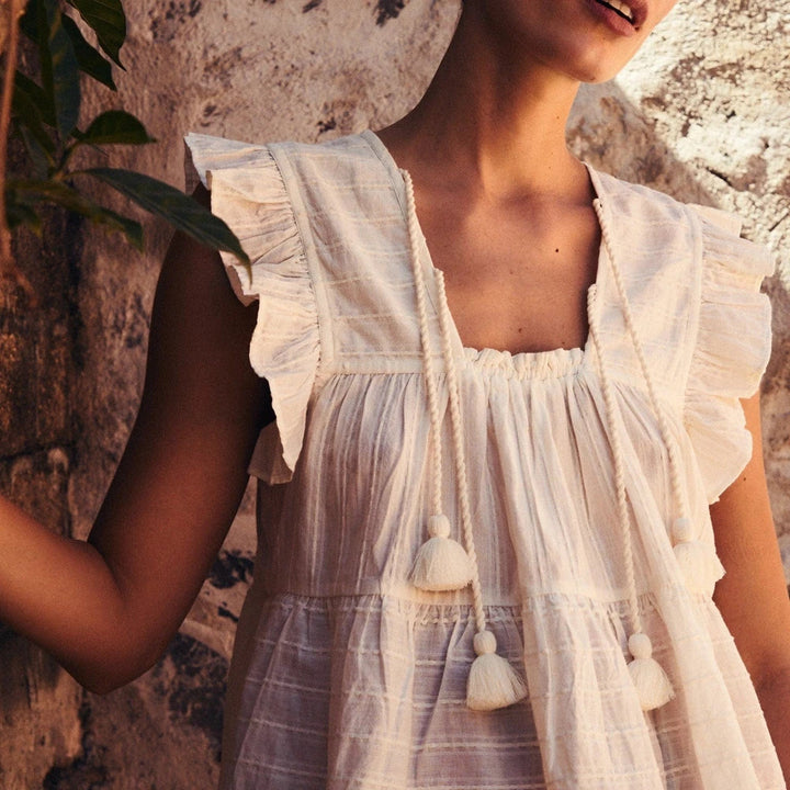 Olivia Bennet | Paisley Tassel Ruffle Top