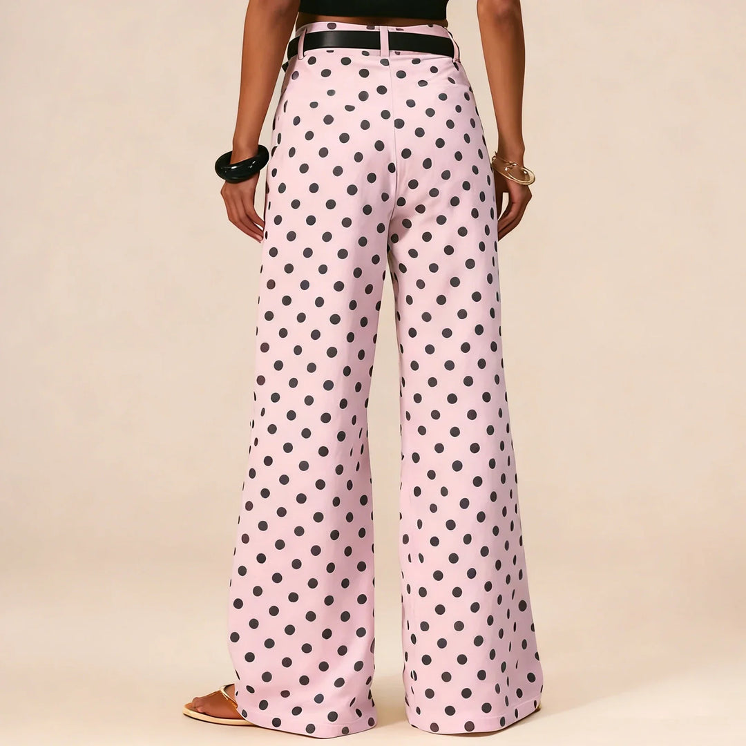 Olivia Bennet | Polka Dot Wide-Leg Trousers