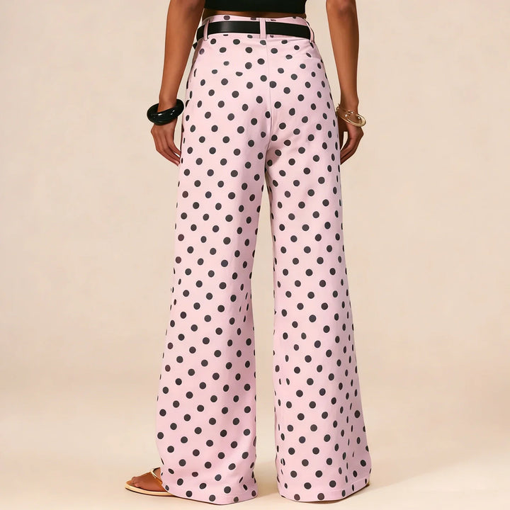 Olivia Bennet | Polka Dot Wide-Leg Trousers