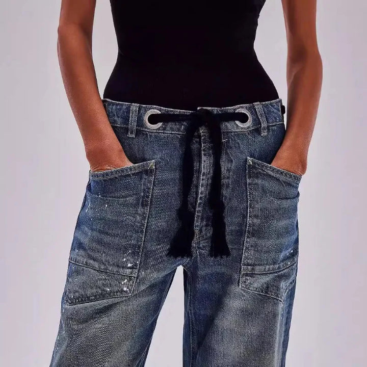 Olivia Bennet | Artisan Pants for Women in Natural Fabric, Relaxed Fit, Beige