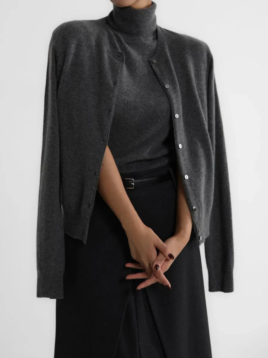 Olivia Bennet | High-Neck Vest for Women in Black