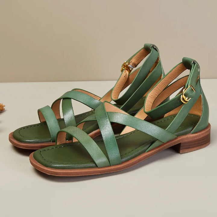 Olivia Bennet | Orthopedic Leather Sandals for Women in Brown