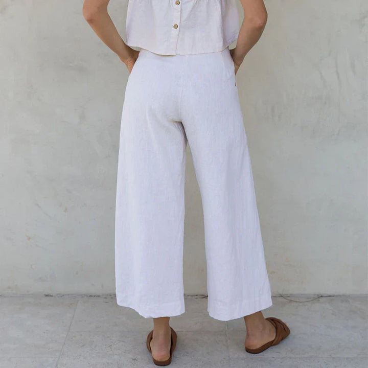 Olivia Bennet | Pleated Linen Culotte Pant