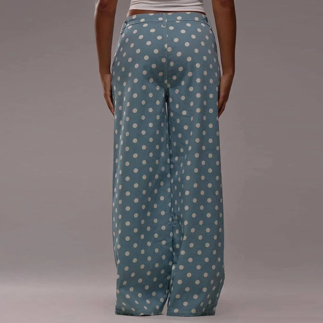 Olivia Bennet | Polka Dot Wide-Leg Trousers