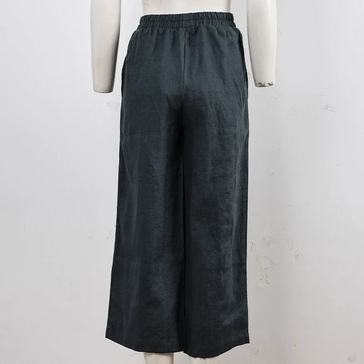 Olivia Bennet | Wide Leg Linen Pant for Women in Natural