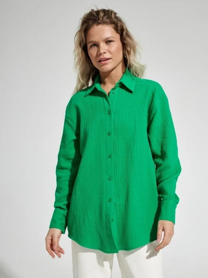 Olivia Bennet | Cotton Summer Shirt for Women in White