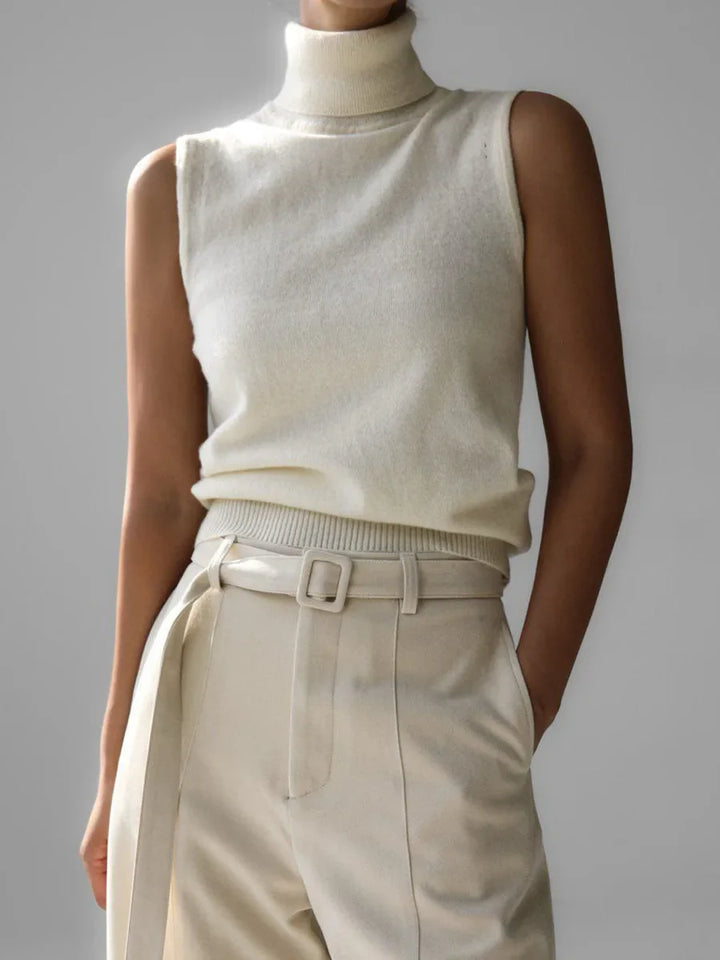 Olivia Bennet | High-Neck Vest for Women in Black