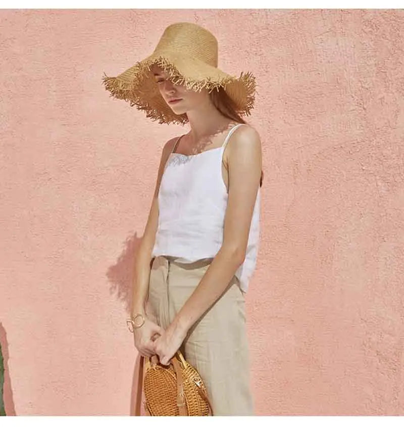 Olivia Bennet | Satin Strap Linen Cami