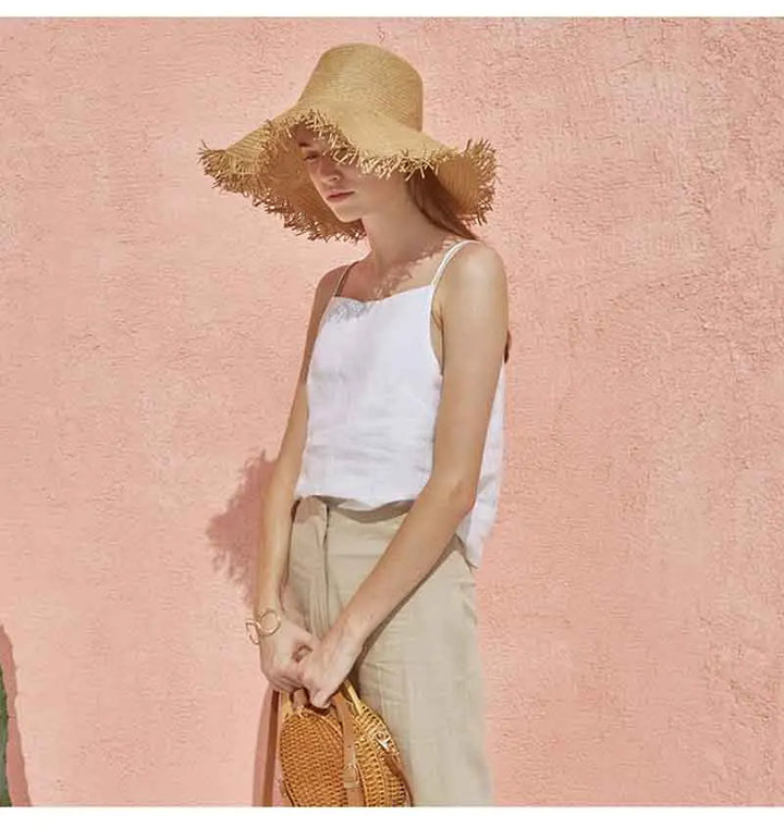 Olivia Bennet | Satin Strap Linen Cami