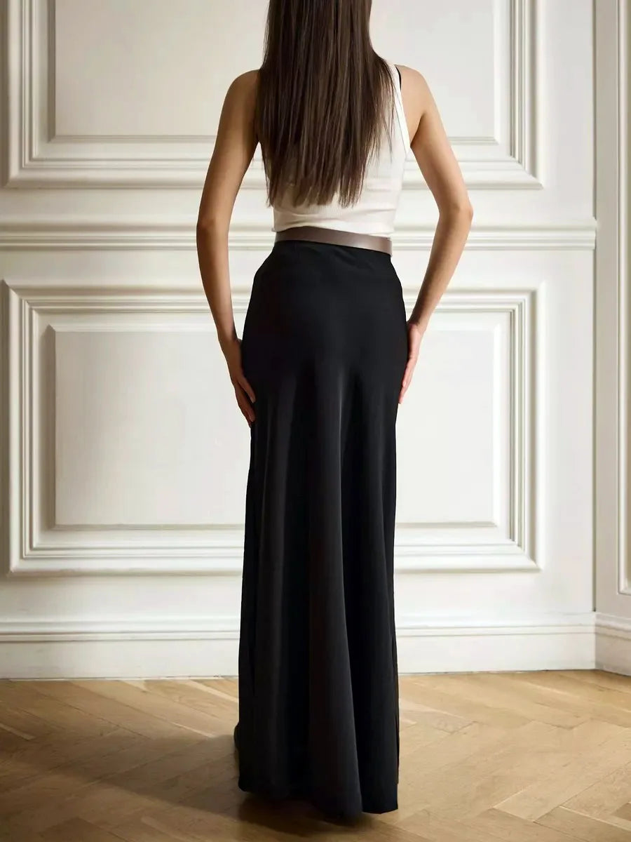 Olivia Bennet | Satin Fishtail Maxi Skirt for Women in Elegant Style