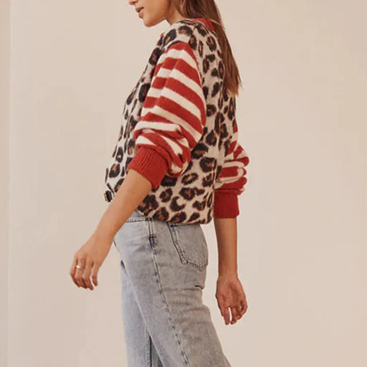 Olivia Bennet | Leopard Striped Top for Women