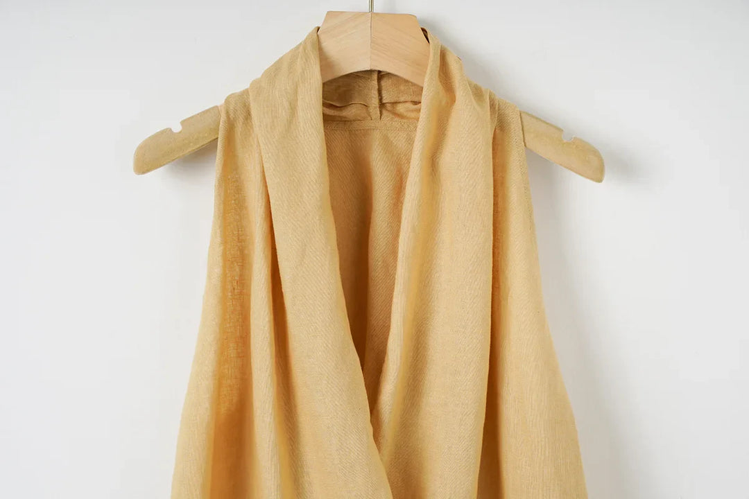 Olivia Bennet | Drape Linen Vest for Women