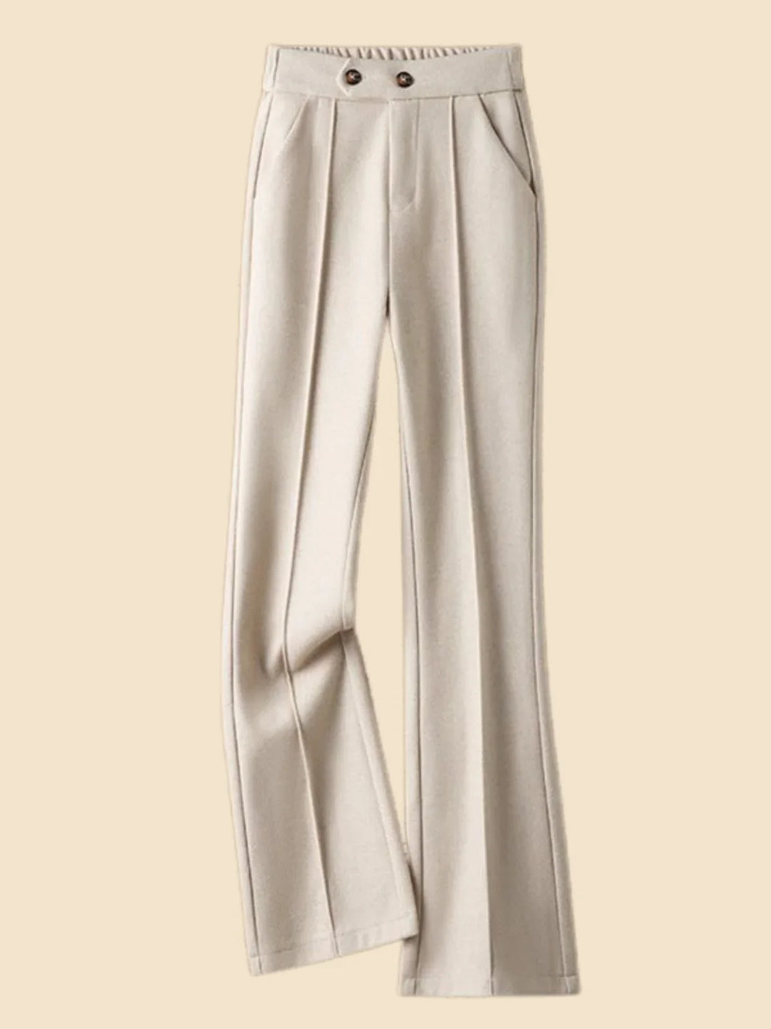 Olivia Bennet | Wool-Blend Flare Trousers for Women in Black