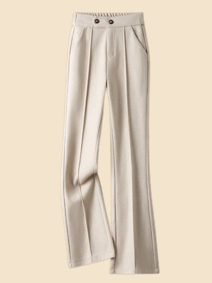 Olivia Bennet | Wool-Blend Flare Trousers for Women in Black