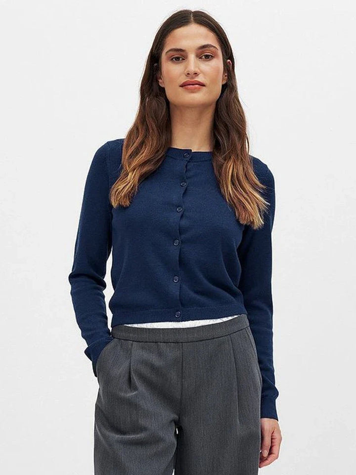 Olivia Bennet | Knit Button Cardigan for Women in Natural Color