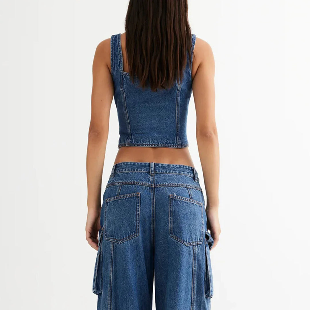 Olivia Bennet | Denim Vest Top for Women