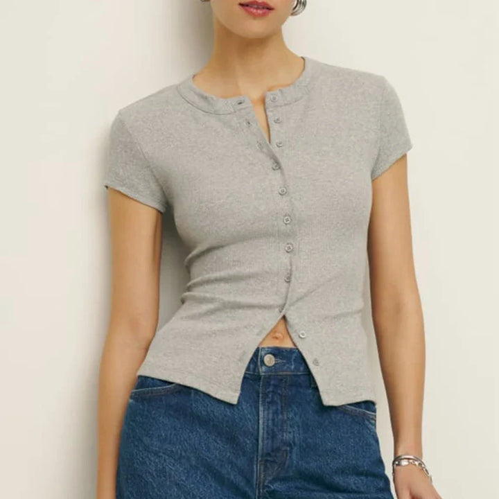 Olivia Bennet | Knit Top for Women in Soft Fabric, Relaxed Fit, Black