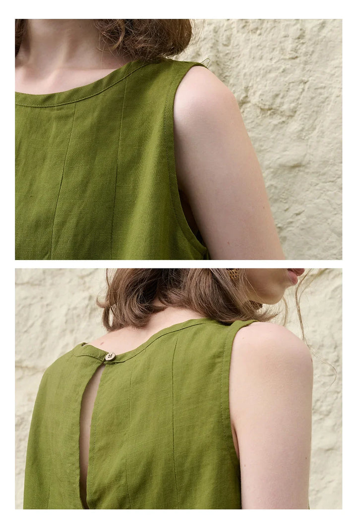 Olivia Bennet | Pleated Hem Linen Top
