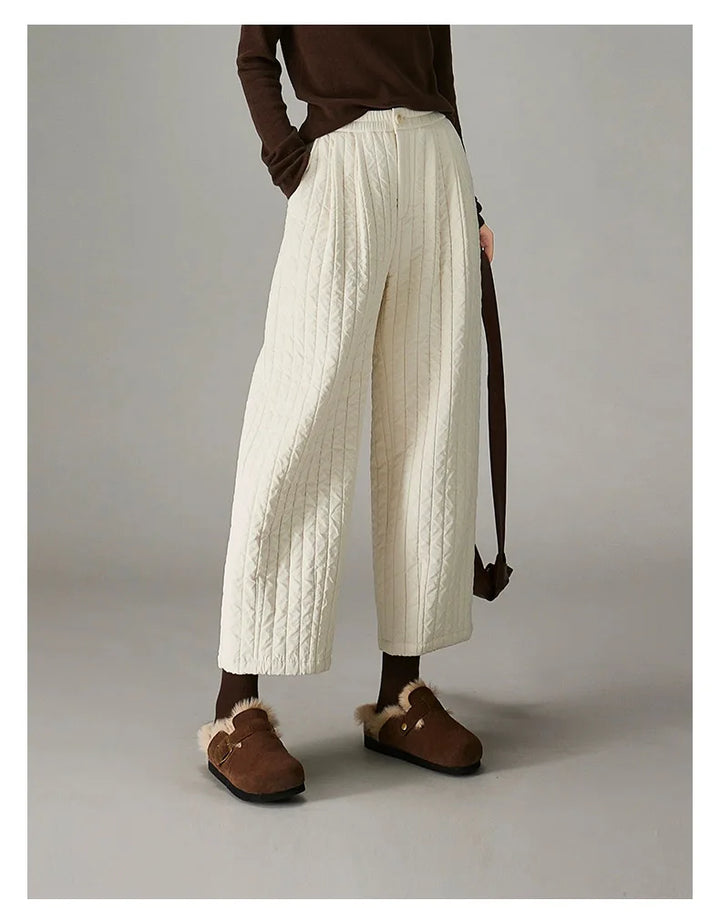 Olivia Bennet | Cotton Wide-Leg Pants for Women in Natural Color
