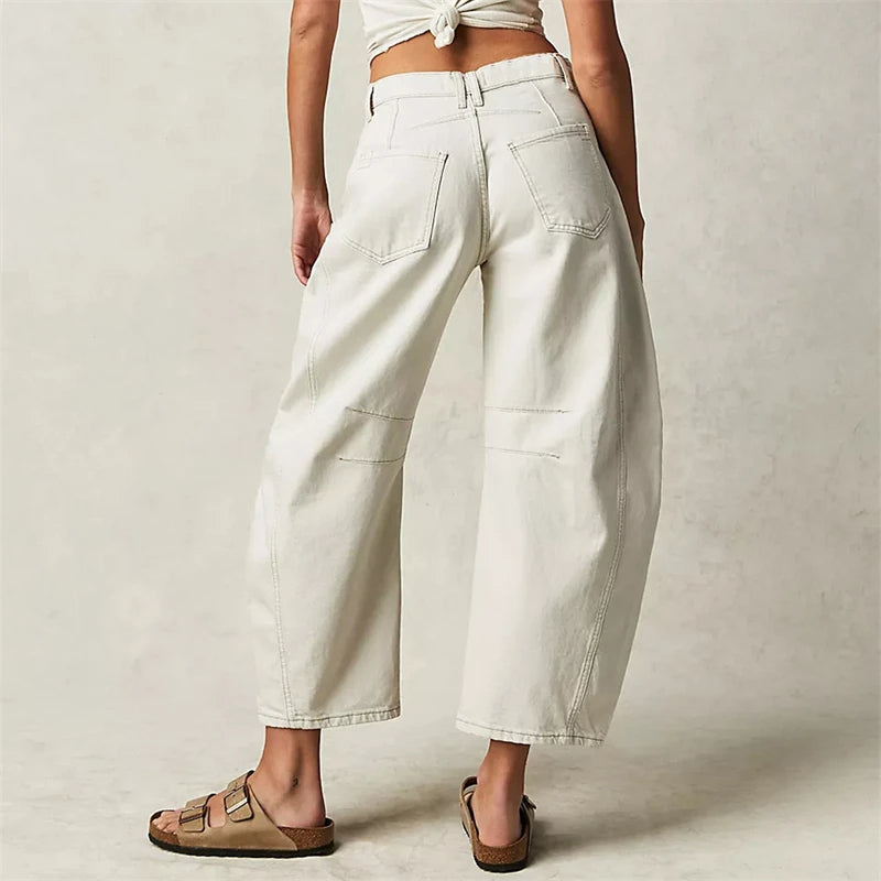 Olivia Bennet | Barrel-Leg Denim Jeans for Women
