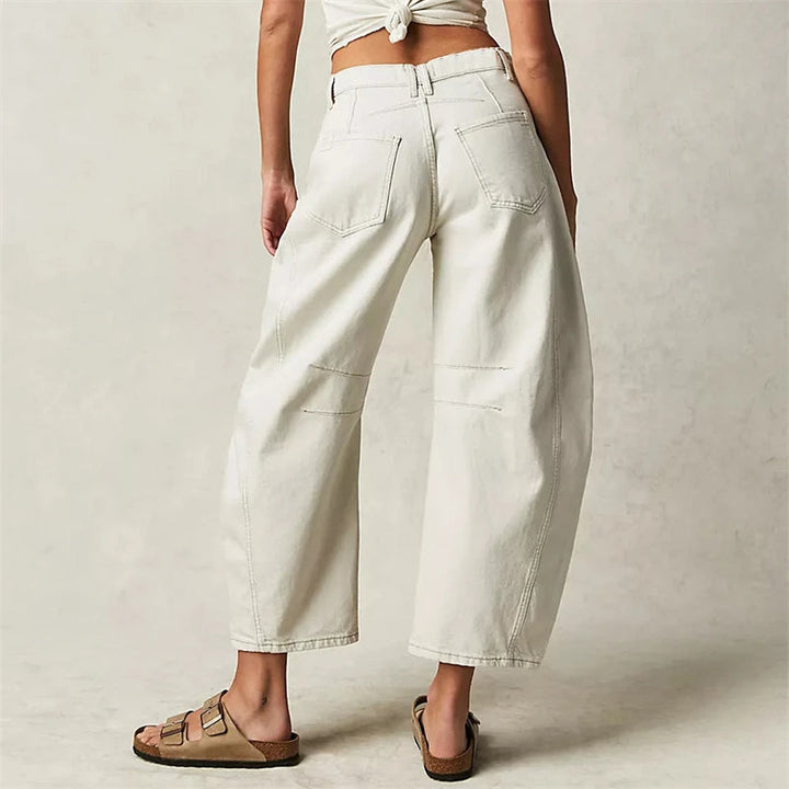Olivia Bennet | Barrel-Leg Denim Jeans for Women