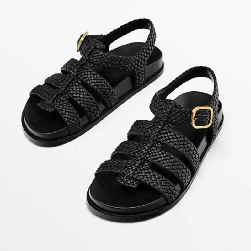 Olivia Bennet | Woven Sandals for Women in Natural Color