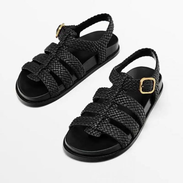 Olivia Bennet | Woven Sandals for Women in Natural Color
