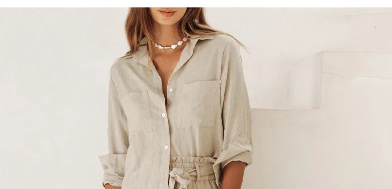 Olivia Bennet | Linen Wide Leg Pant for Women in Ruffle Style