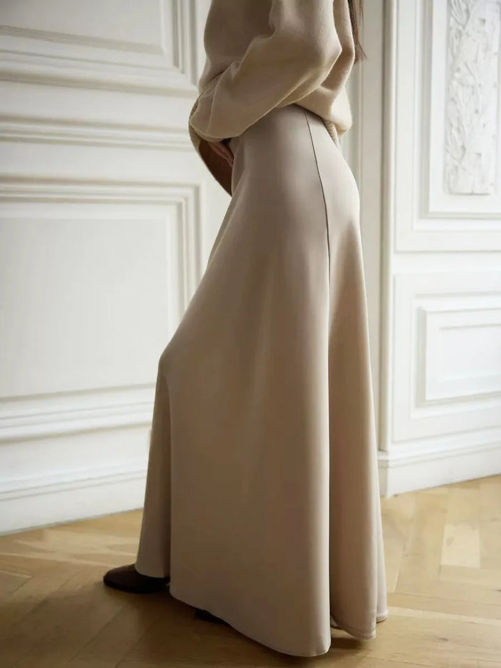 Olivia Bennet | Satin Fishtail Maxi Skirt for Women in Elegant Style