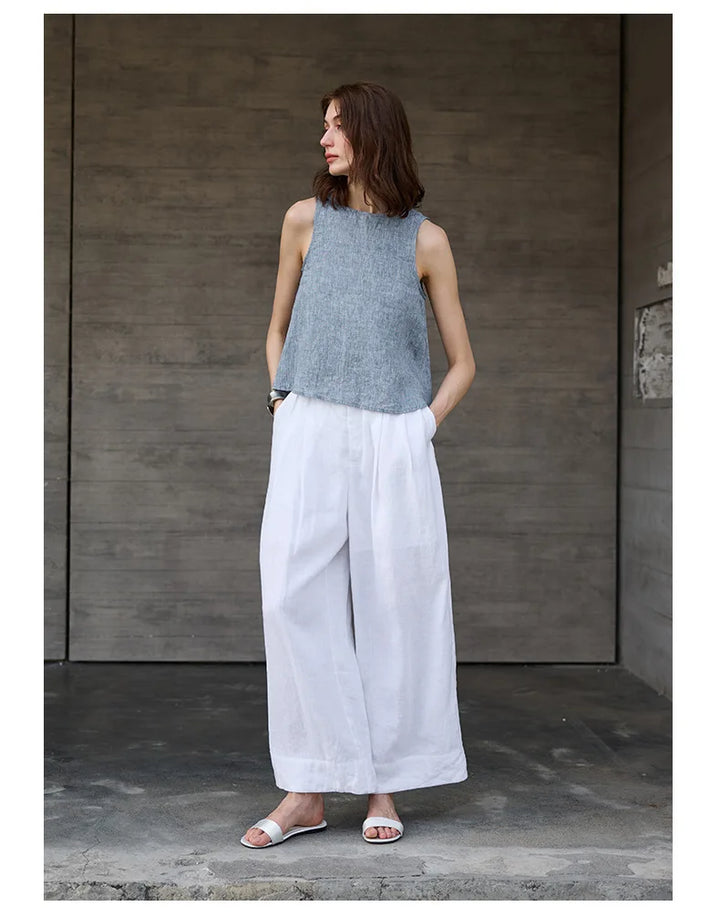 Olivia Bennet | Chambray Linen Reversible Vest