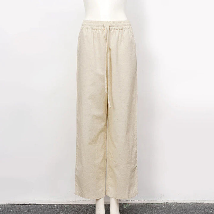 Olivia Bennet | Linen Lounge Pant for Women in Natural Fit