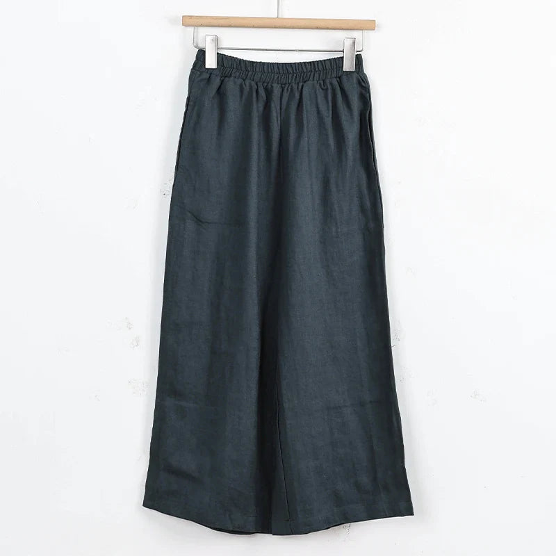 Olivia Bennet | Wide Leg Linen Pant for Women in Natural