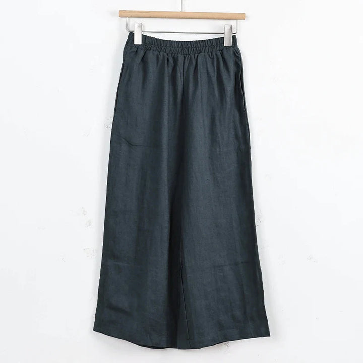 Olivia Bennet | Wide Leg Linen Pant for Women in Natural