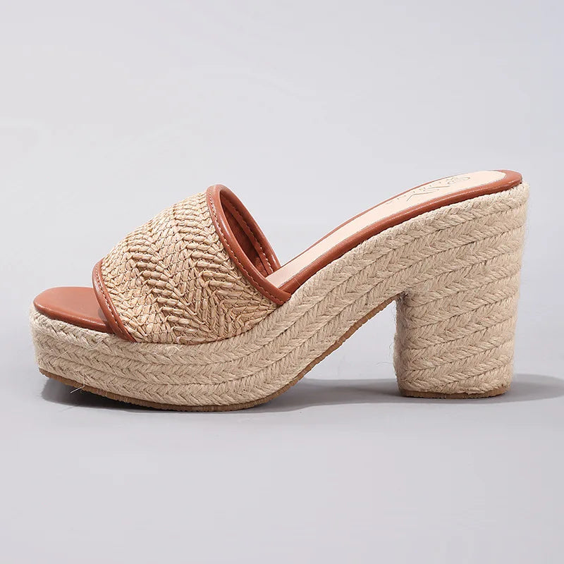 Olivia Bennet | Natural Woven Heels for Women
