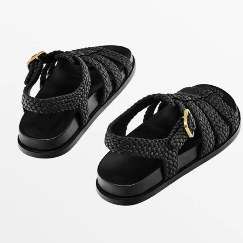 Olivia Bennet | Woven Sandals for Women in Natural Color