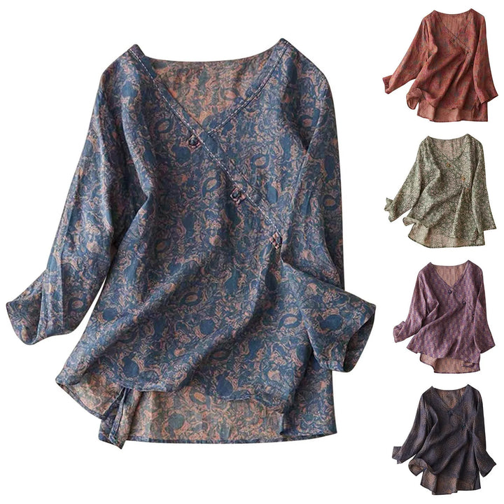 Olivia Bennet | Crosswrap Blouse for Women in Natural Fabric