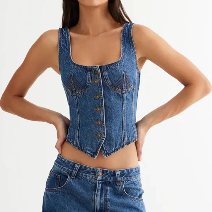 Olivia Bennet | Denim Vest Top for Women