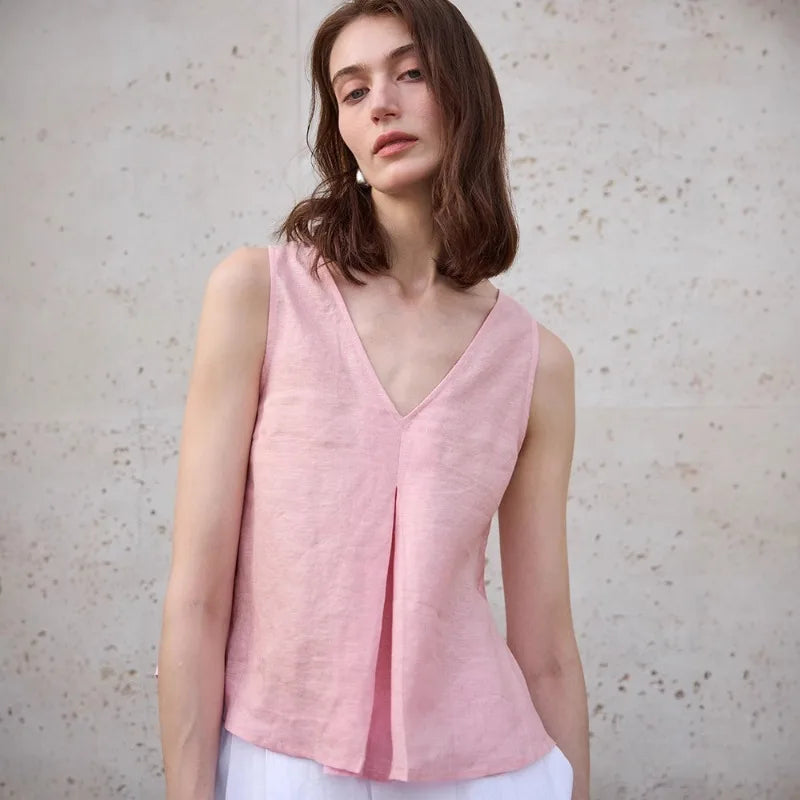 Olivia Bennet | Chambray Linen Reversible Vest