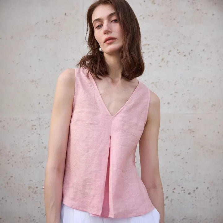 Olivia Bennet | Chambray Linen Reversible Vest