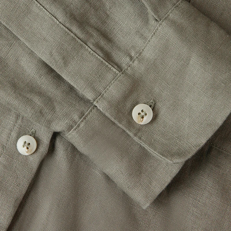 Olivia Bennet | Cropped Long Sleeve Linen Shirt