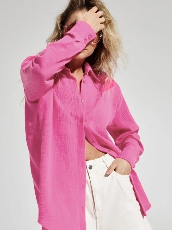Olivia Bennet | Cotton Summer Shirt for Women in White
