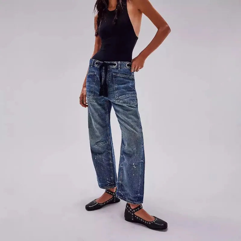 Olivia Bennet | Artisan Pants for Women in Natural Fabric, Relaxed Fit, Beige