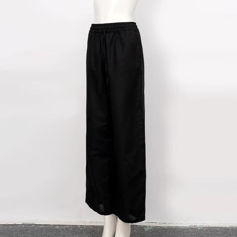 Olivia Bennet | Linen Lounge Pant for Women in Natural Fit