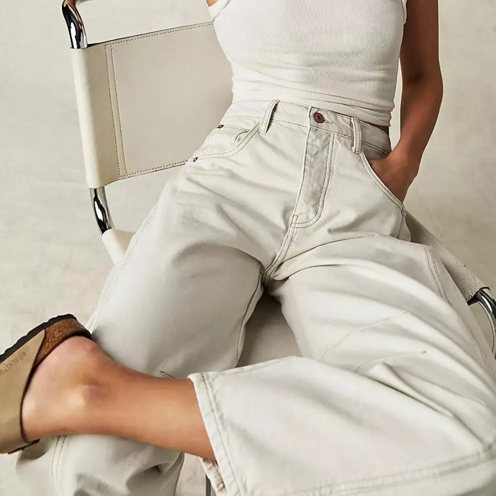 Olivia Bennet | Barrel-Leg Denim Jeans for Women