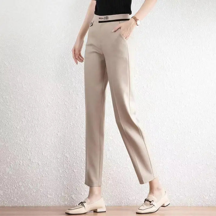 Olivia Bennet | Straight-Leg Trousers for Women in Black, Tailored Fit