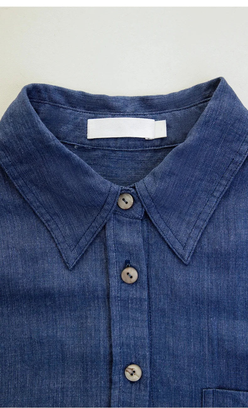 Olivia Bennet | Linen Shirt for Women, Relaxed Fit, White