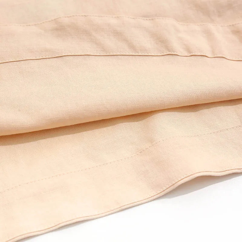 Olivia Bennet | Square Neck Linen Crop Tank