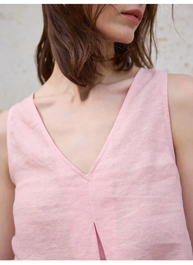 Olivia Bennet | Chambray Linen Reversible Vest