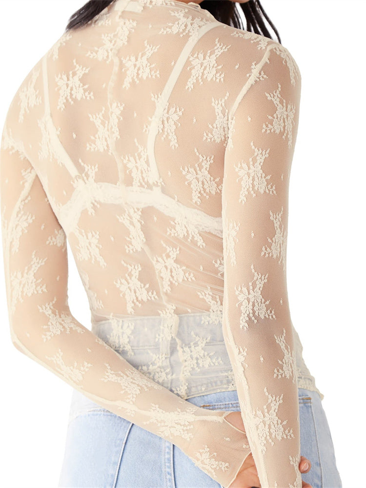 Olivia Bennet | Lace Transparent Top for Women